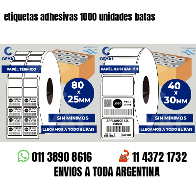 etiquetas adhesivas 1000 unidades batas