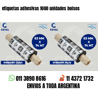 etiquetas adhesivas 1000 unidades bolsos