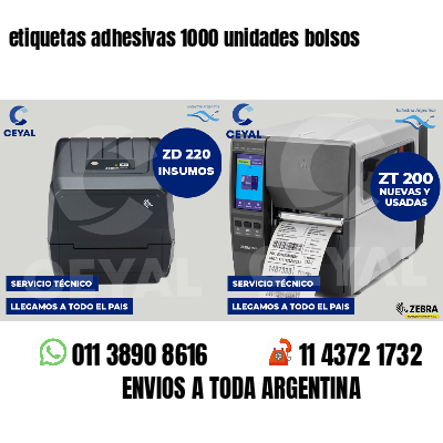 etiquetas adhesivas 1000 unidades bolsos
