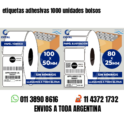 etiquetas adhesivas 1000 unidades bolsos