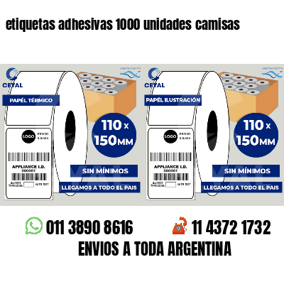 etiquetas adhesivas 1000 unidades camisas