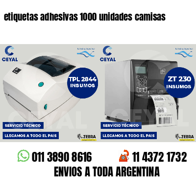 etiquetas adhesivas 1000 unidades camisas