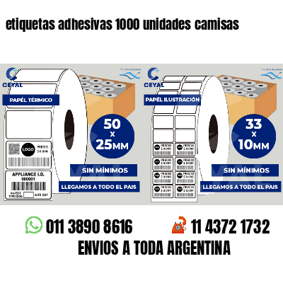 etiquetas adhesivas 1000 unidades camisas