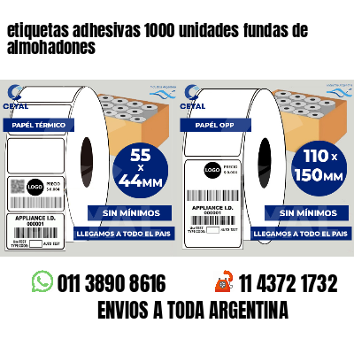 etiquetas adhesivas 1000 unidades fundas de almohadones