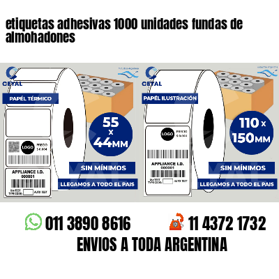 etiquetas adhesivas 1000 unidades fundas de almohadones