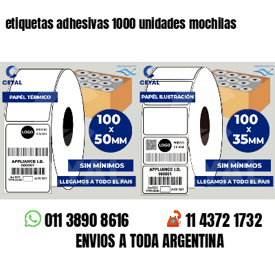 etiquetas adhesivas 1000 unidades mochilas