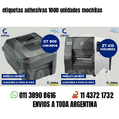 etiquetas adhesivas 1000 unidades mochilas