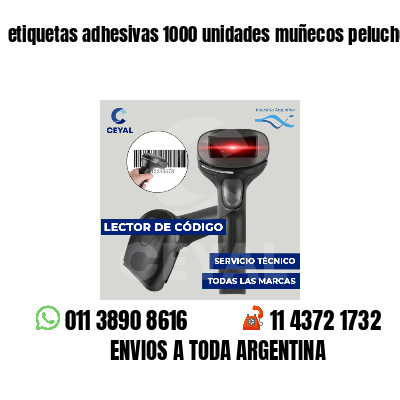 etiquetas adhesivas 1000 unidades muñecos peluche