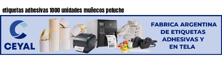 etiquetas adhesivas 1000 unidades muñecos peluche