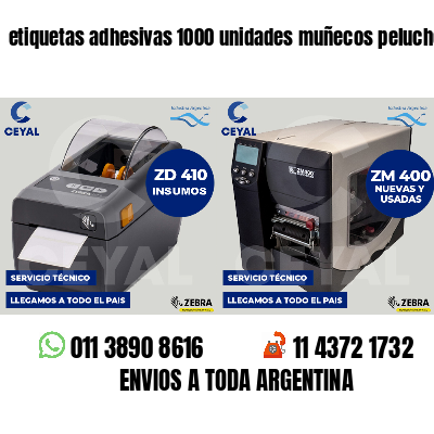 etiquetas adhesivas 1000 unidades muñecos peluche