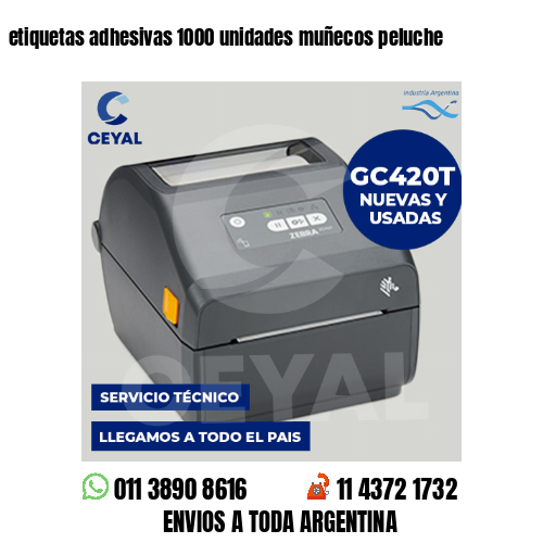 etiquetas adhesivas 1000 unidades muñecos peluche