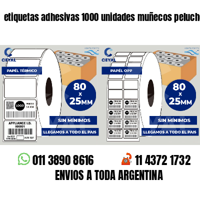 etiquetas adhesivas 1000 unidades muñecos peluche