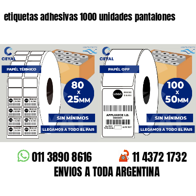 etiquetas adhesivas 1000 unidades pantalones