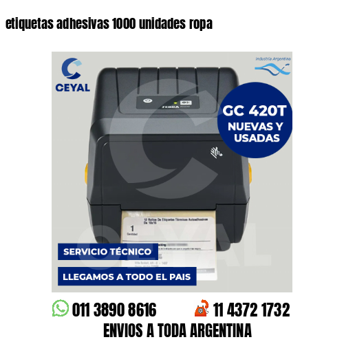 etiquetas adhesivas 1000 unidades ropa
