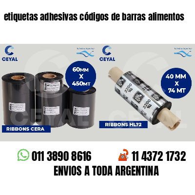 etiquetas adhesivas códigos de barras alimentos