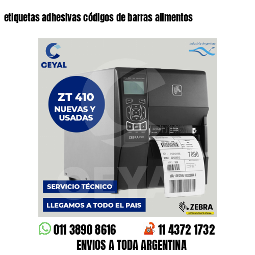 etiquetas adhesivas códigos de barras alimentos
