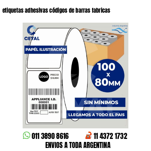 etiquetas adhesivas códigos de barras fabricas