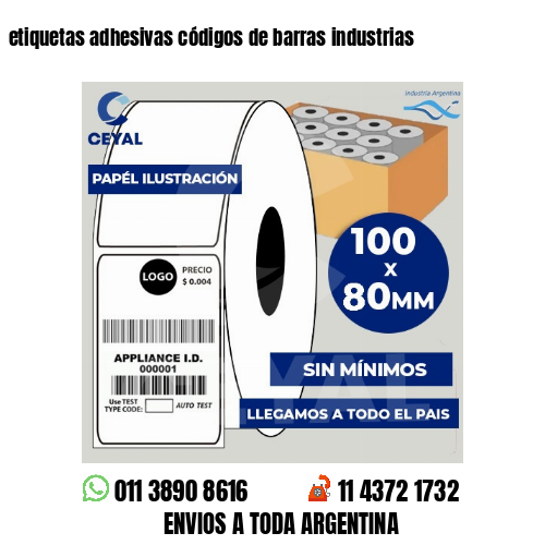etiquetas adhesivas códigos de barras industrias