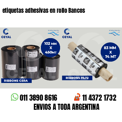 etiquetas adhesivas en rollo Bancos