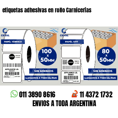 etiquetas adhesivas en rollo Carnicerías