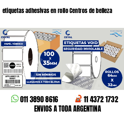 etiquetas adhesivas en rollo Centros de belleza