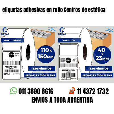 etiquetas adhesivas en rollo Centros de estética