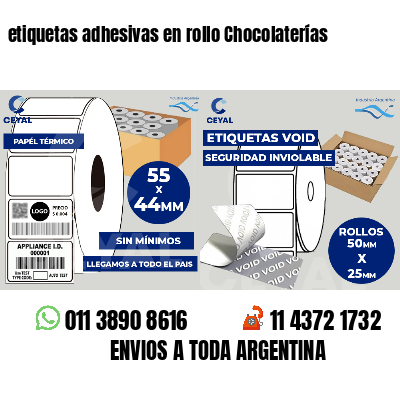 etiquetas adhesivas en rollo Chocolaterías