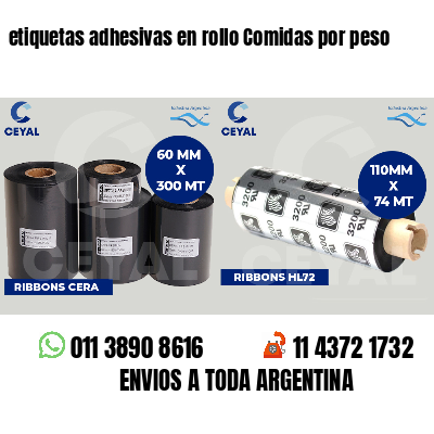 etiquetas adhesivas en rollo Comidas por peso