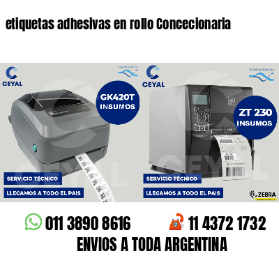 etiquetas adhesivas en rollo Concecionaria