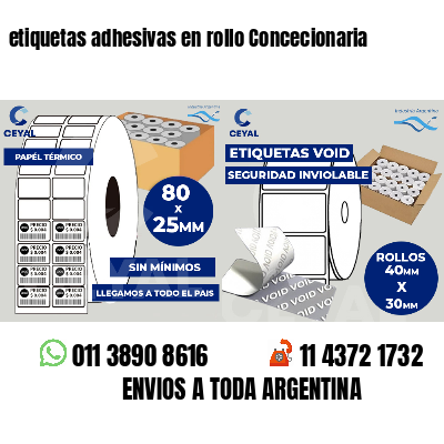 etiquetas adhesivas en rollo Concecionaria