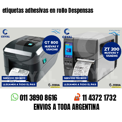 etiquetas adhesivas en rollo Despensas