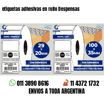 etiquetas adhesivas en rollo Despensas