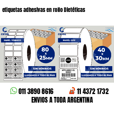 etiquetas adhesivas en rollo Dietéticas