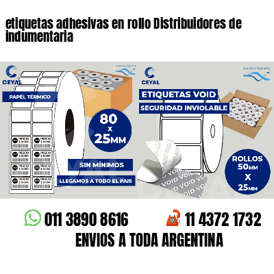 etiquetas adhesivas en rollo Distribuidores de indumentaria