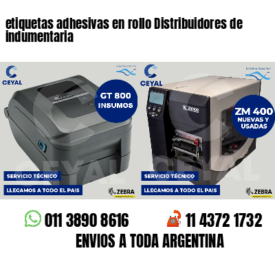 etiquetas adhesivas en rollo Distribuidores de indumentaria