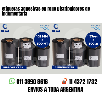 etiquetas adhesivas en rollo Distribuidores de indumentaria