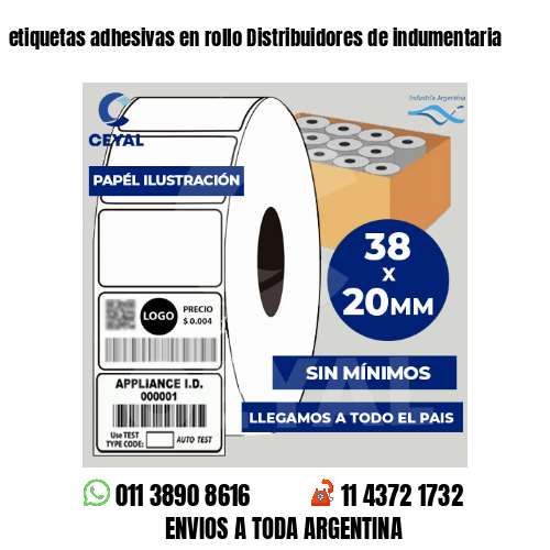etiquetas adhesivas en rollo Distribuidores de indumentaria
