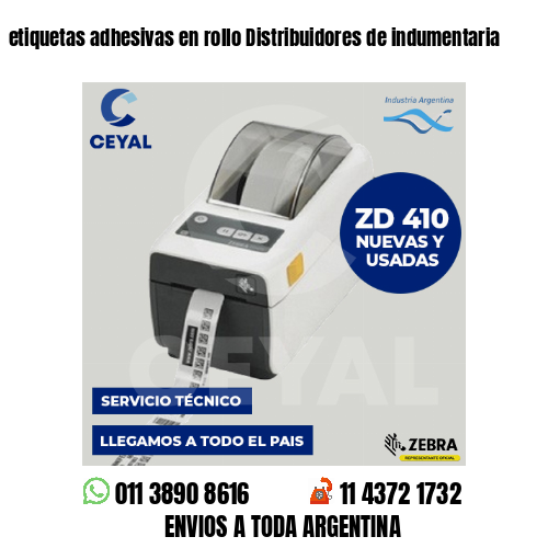 etiquetas adhesivas en rollo Distribuidores de indumentaria
