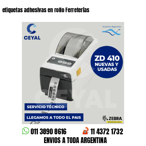 etiquetas adhesivas en rollo Ferreterías