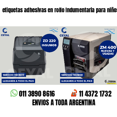 etiquetas adhesivas en rollo Indumentaria para niños