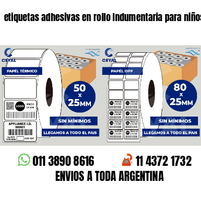etiquetas adhesivas en rollo Indumentaria para niños