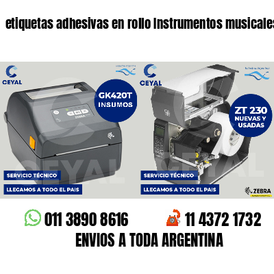 etiquetas adhesivas en rollo Instrumentos musicales