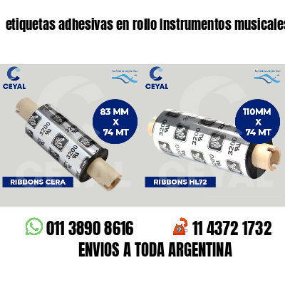 etiquetas adhesivas en rollo Instrumentos musicales