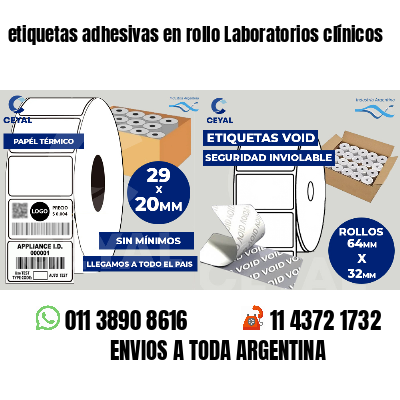 etiquetas adhesivas en rollo Laboratorios clínicos
