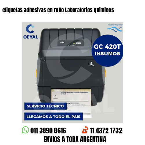 etiquetas adhesivas en rollo Laboratorios químicos