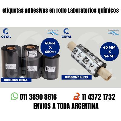 etiquetas adhesivas en rollo Laboratorios químicos