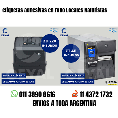 etiquetas adhesivas en rollo Locales Naturistas