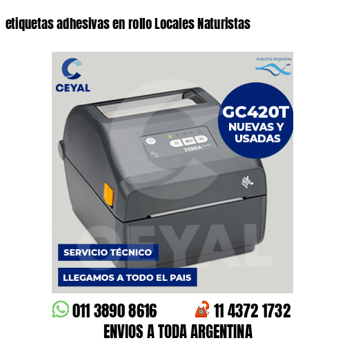etiquetas adhesivas en rollo Locales Naturistas