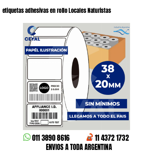 etiquetas adhesivas en rollo Locales Naturistas
