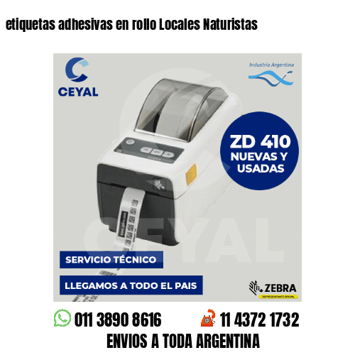 etiquetas adhesivas en rollo Locales Naturistas